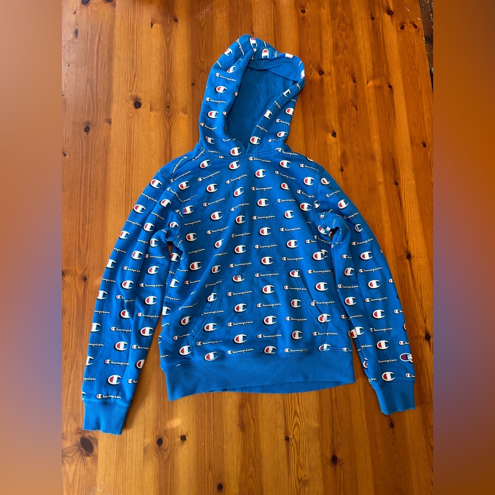 Champion Boys Size Large Royal Blue Logo Hoodie